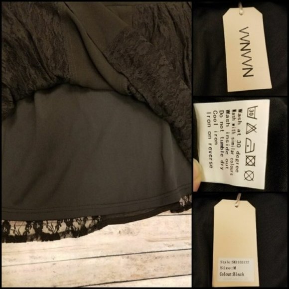 LF Black Lace Mini Skirt - Picture 3 of 3